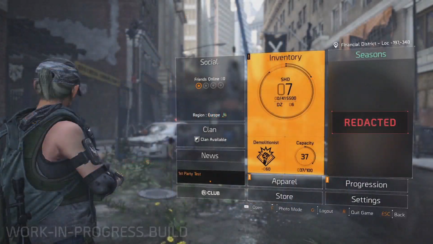 Menu inicial_The Division 2